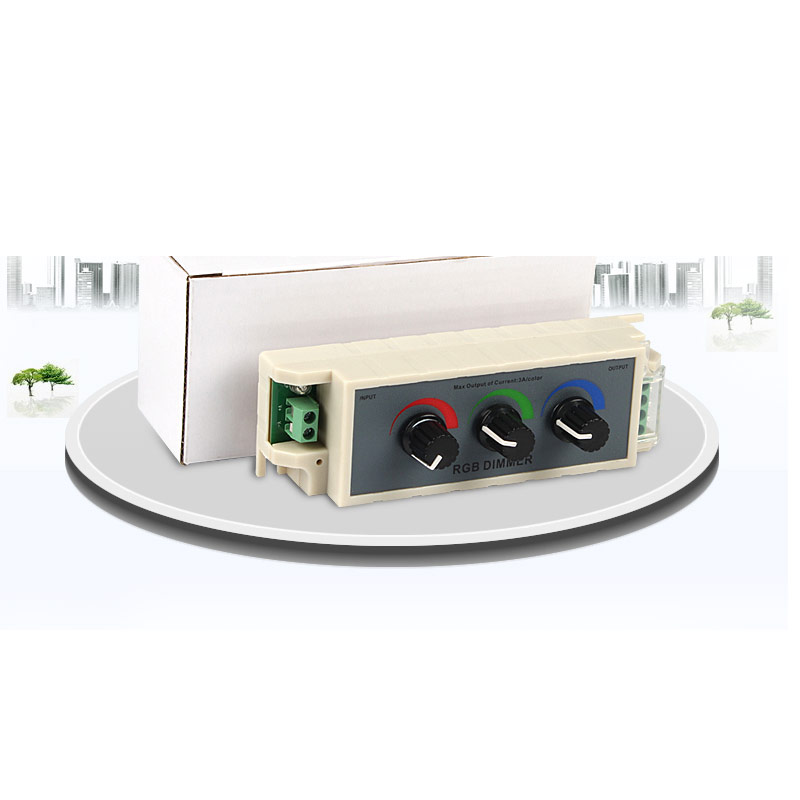 DC12/24V 3A3CH Max 108W Manual knob Setting Three Color Dimmer Controller For Color Change LED Light Strips or Modules DC12/24V 3A3CH Max 108W Manual knob Setting Three Color Dimmer Controller For Color Change LED Light Strips or Modules